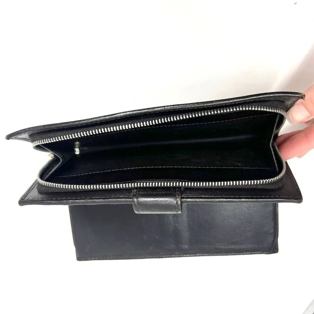 Gucci GG Monogram Canvas Zip Wallet‎ Black Leather Trim - Picture 10 of 12